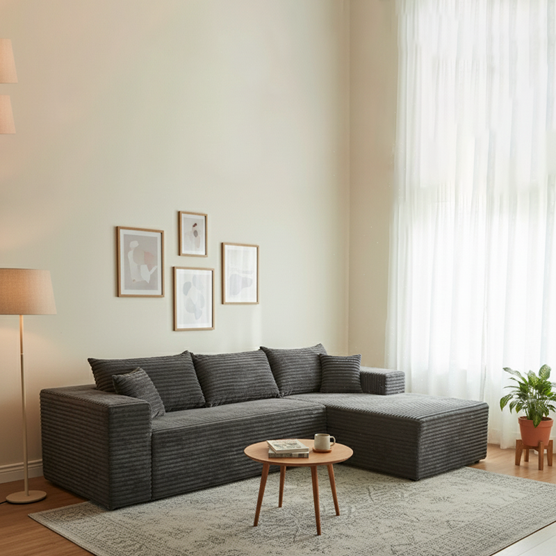 Nordic Corduroy Compact Sofa