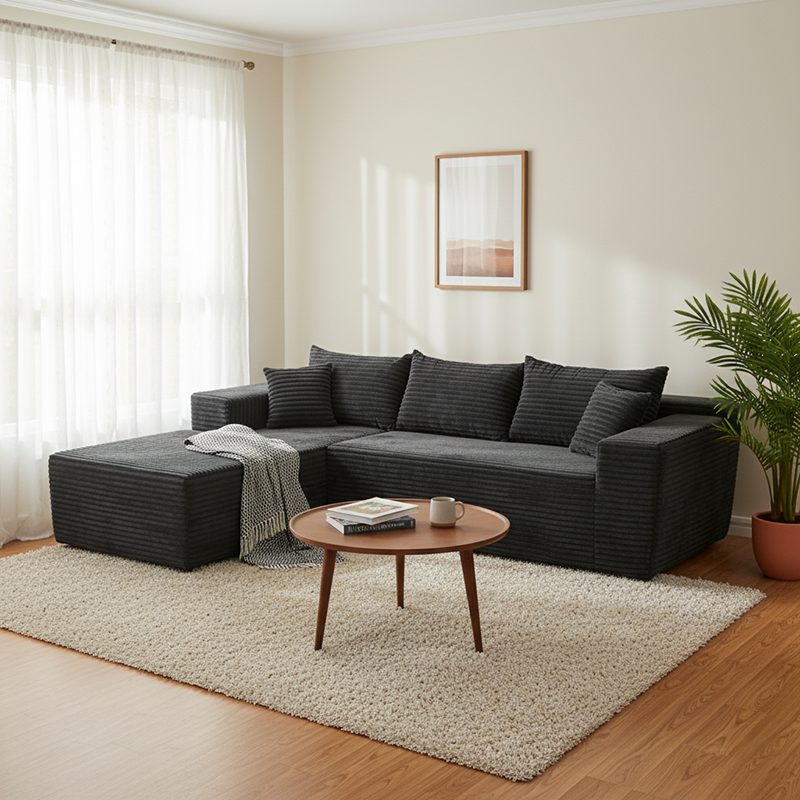 Nordic Corduroy Compact Sofa