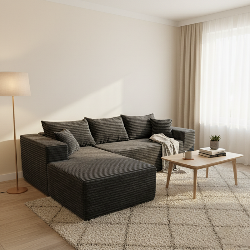 Nordic Corduroy Compact Sofa