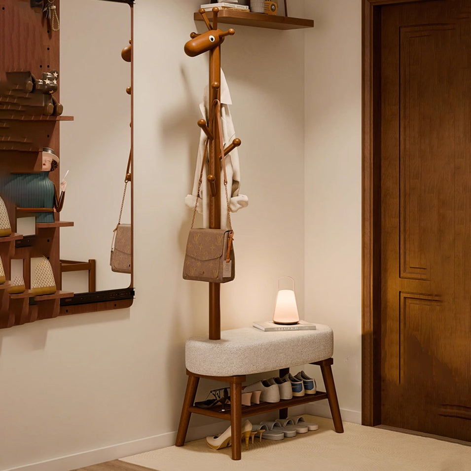 Giraffe Shoe Bench Hall Tree