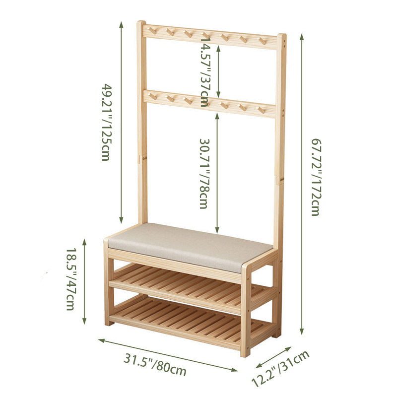 Linen Shoe Bench Hall Tree