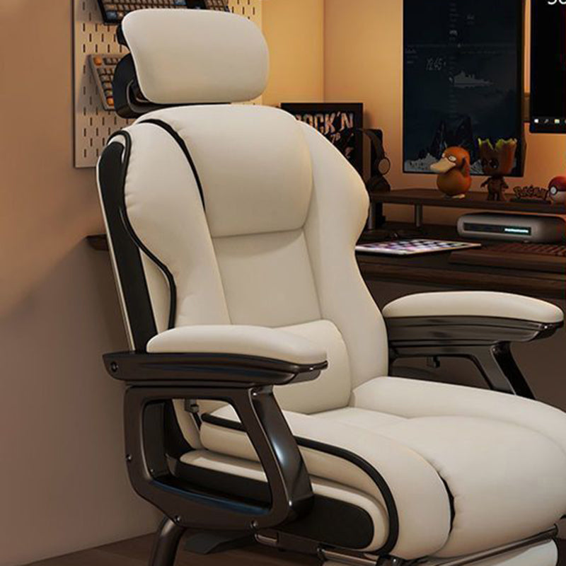 PU Leather Desk Chair with Footrest
