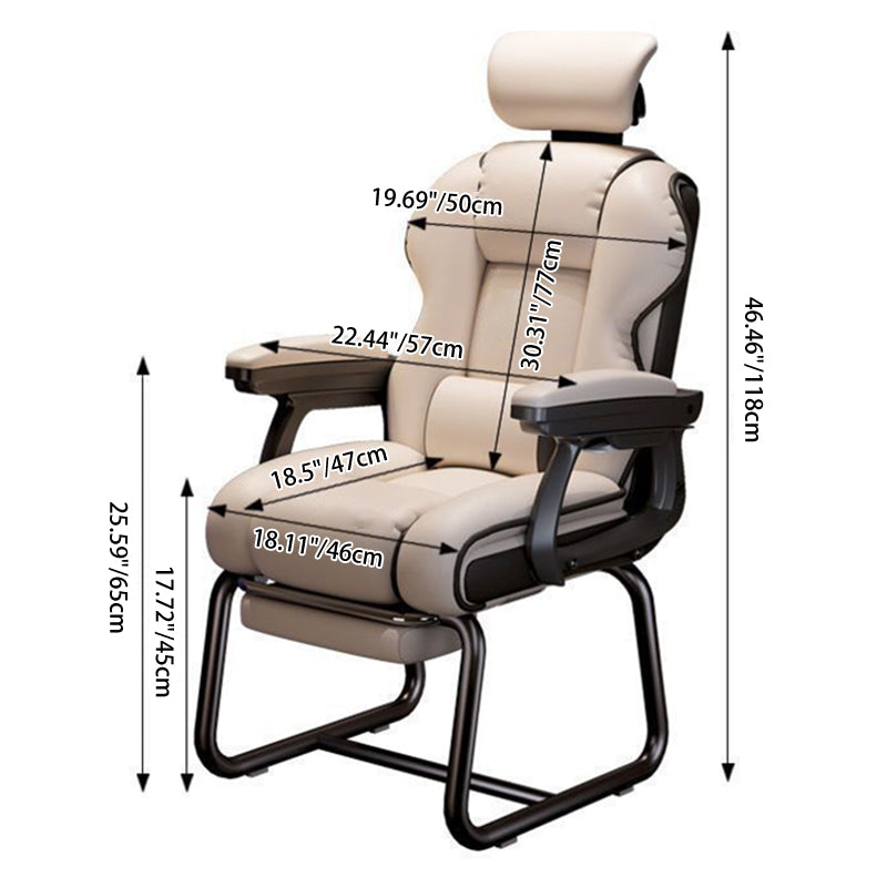 PU Leather Desk Chair with Footrest