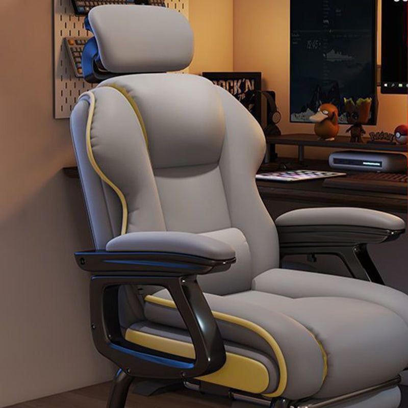 PU Leather Desk Chair with Footrest