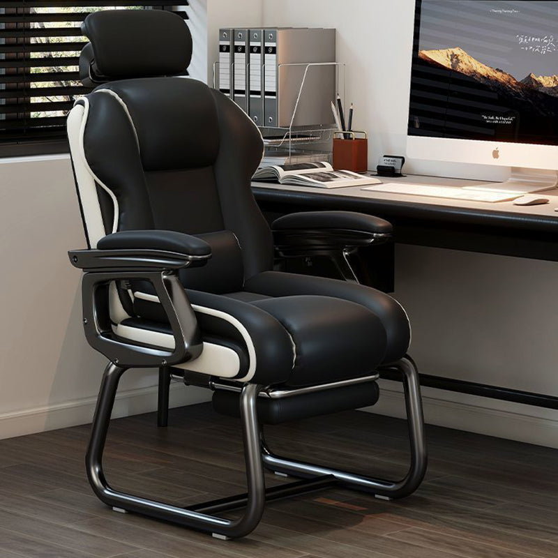 PU Leather Desk Chair with Footrest