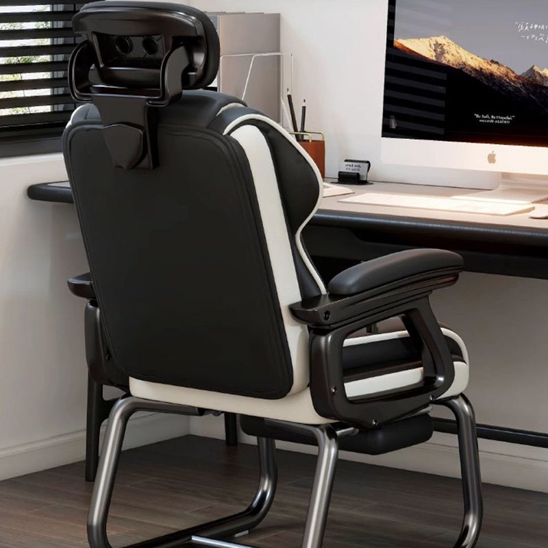 PU Leather Desk Chair with Footrest