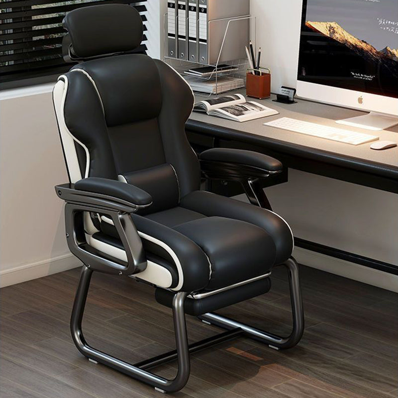 PU Leather Desk Chair with Footrest
