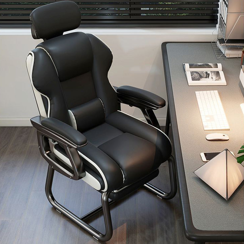 PU Leather Desk Chair with Footrest