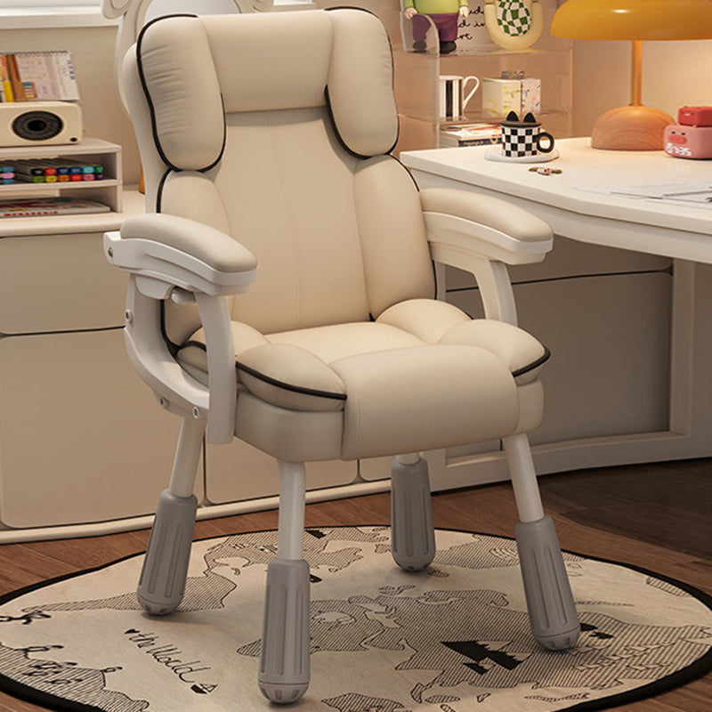 Adjustable PU Leather Desk Chair with Armrest