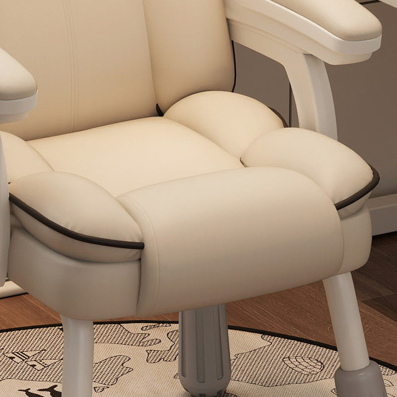 Adjustable PU Leather Desk Chair with Armrest
