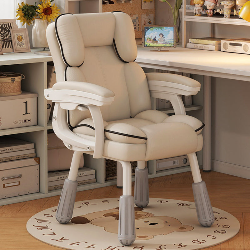 Adjustable PU Leather Desk Chair with Armrest