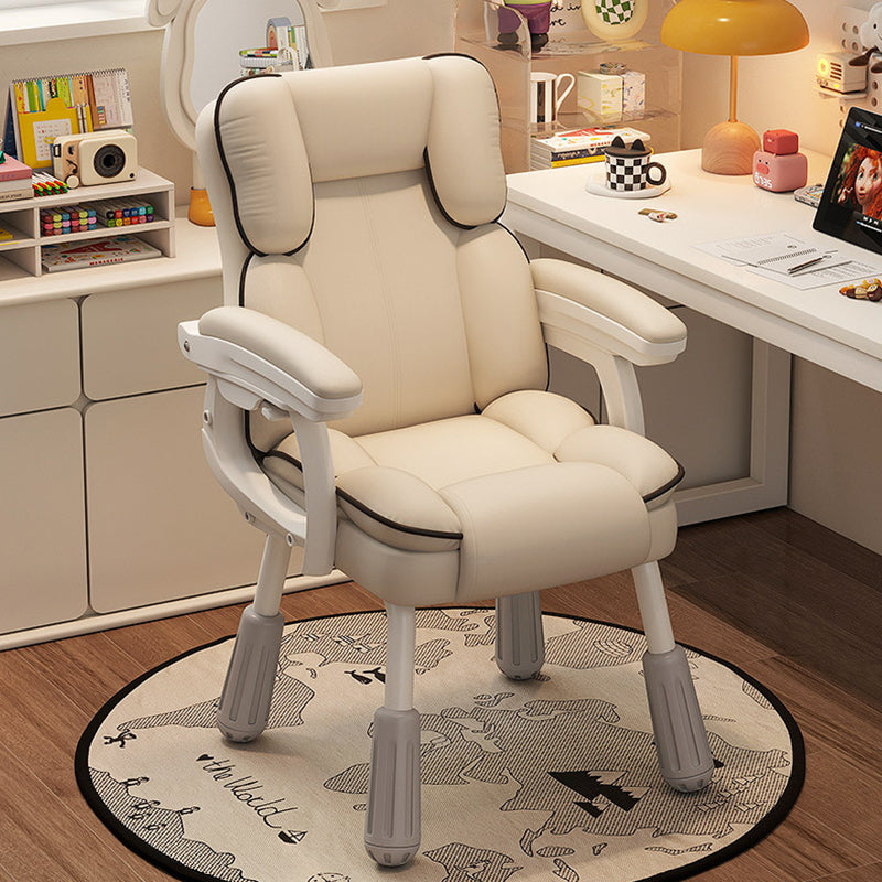 Adjustable PU Leather Desk Chair with Armrest