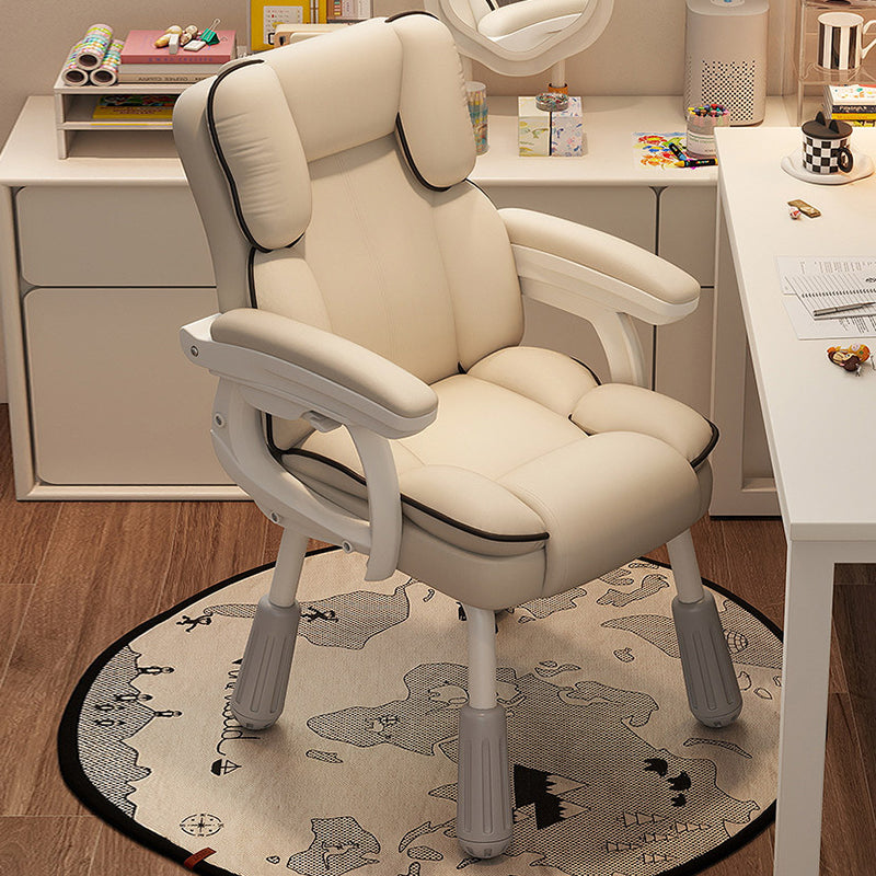 Adjustable PU Leather Desk Chair with Armrest
