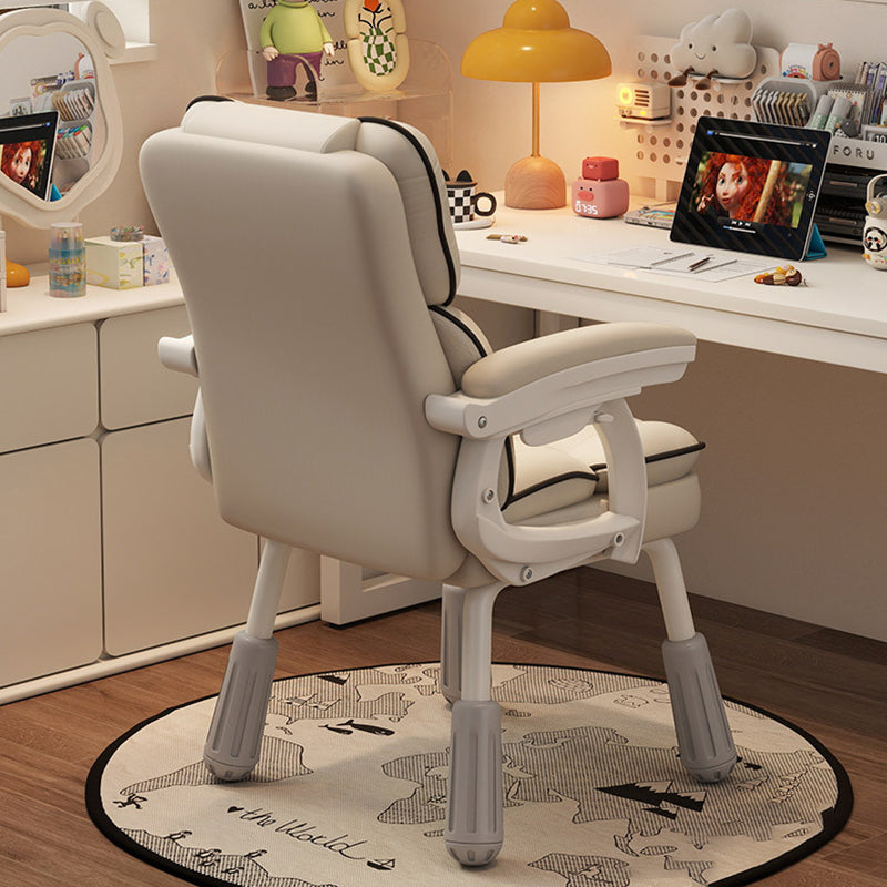 Adjustable PU Leather Desk Chair with Armrest