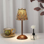 Traditional Vintage Conical Semicircular Base Metal Fabric LED Table Lamp For Bedroom