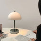 Modern Minimalist Spherical Half Circle Iron Glass 1-Light Table Lamp For Bedroom
