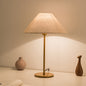 Modern Minimalist Conical Trapezoidal Warm Atmosphere Iron Fabric 1-Light Table Lamp For Bedroom