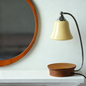 Contemporary Nordic Glass Bell Shade Solid Wood Base 1-Light Melting Wax Table Lamp For Bedroom