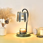 Modern Art Deco Iron Glass & Marble Round Base & Flower Shade 1-Light Aroma Melting Wax Table Lamp For Bedroom & Living Room