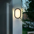 Modern Minimalist Aluminum & PC Oval LED Outdoor Wall Light, Waterproof For Patio & Balcony