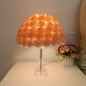 Contemporary Creative Feather & Acrylic Round Umbrella 1-Light Table Lamp For Bedroom & Living Room