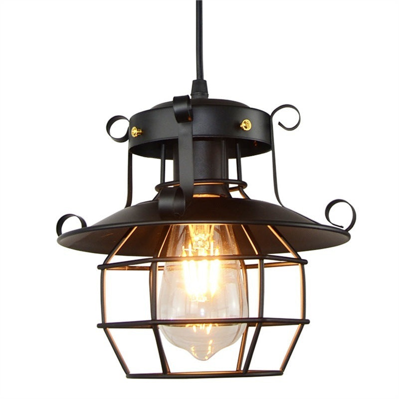 Industrial Iron Cage Pendant Light