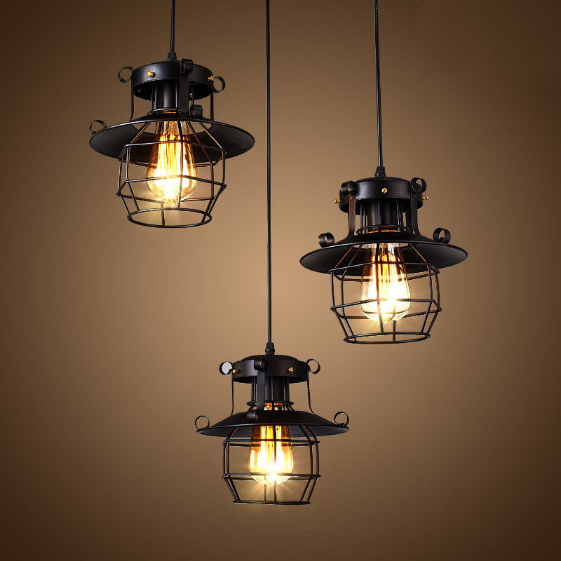 Industrial Iron Cage Pendant Light
