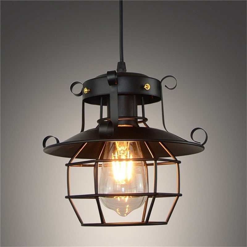 Industrial Iron Cage Pendant Light
