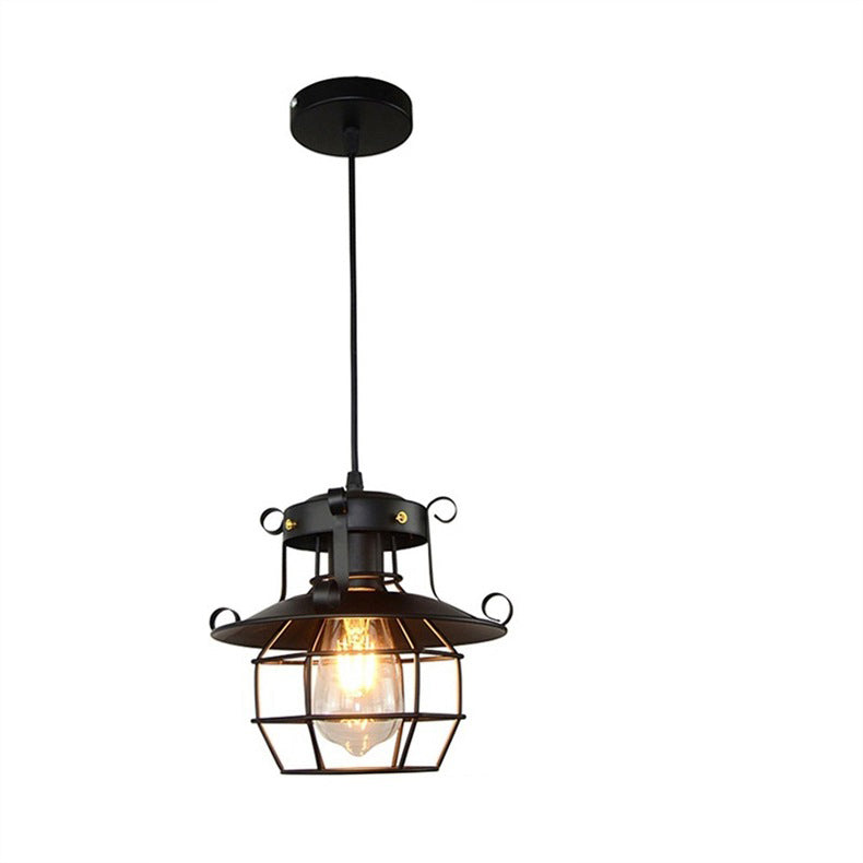 Industrial Iron Cage Pendant Light