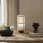 Traditional Japanese Fabric & Wood Cylindrical 1-Light Table Lamp For Bedroom
