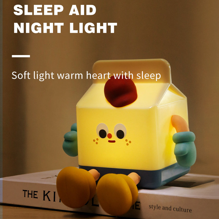 Contemporary Creative ABS Silicone Milk Carton LED Night Light Table Lamp For Bedroom