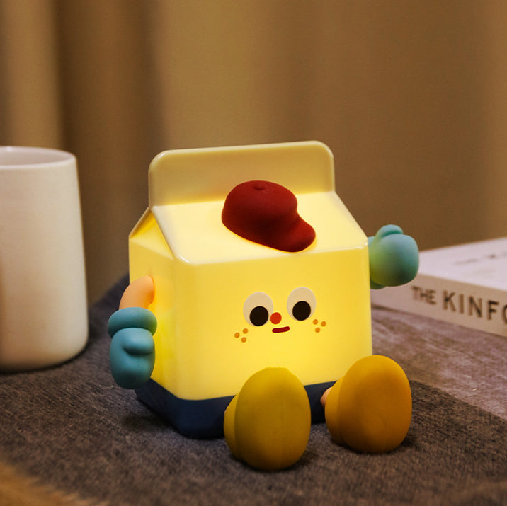 Contemporary Creative ABS Silicone Milk Carton LED Night Light Table Lamp For Bedroom