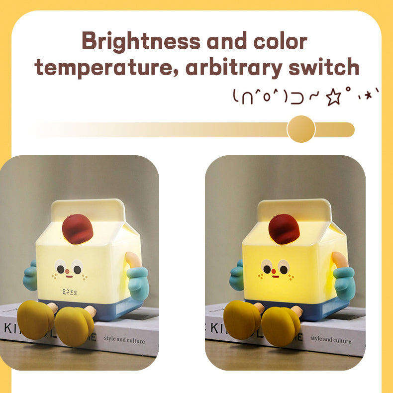 Contemporary Creative ABS Silicone Milk Carton LED Night Light Table Lamp For Bedroom