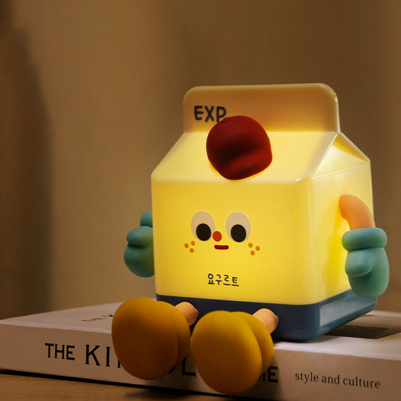 Contemporary Creative ABS Silicone Milk Carton LED Night Light Table Lamp For Bedroom