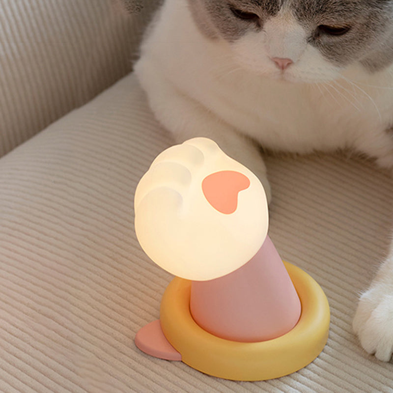 Contemporary Creative ABS Cat Paw LED Table Lamp Night Light For Bedroom