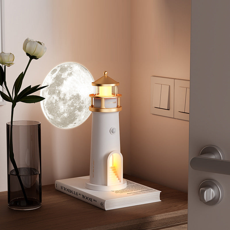 Contemporary Creative ABS PC Moonlight Lighthouse LED Night Light Table Lamp For Bedroom
