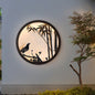 Modern Minimalist Iron & Acrylic Round LED Wall Sconce Lamp For Outdoor Courtyard & Garden