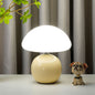Modern Art Deco Ceramic & Rotational Molding Mushroom-Shaped LED Table Lamp For Bedroom & Living Room