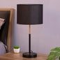 Contemporary Nordic Fabric And Iron Cylindrical 1-Light Table Lamp For Bedroom And Living Room