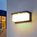Modern Minimalist Solar & Waterproof Plastic & PC Rectangular LED Wall Sconce Lamp For Outdoor, Patio & Garden