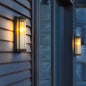 Modern Minimalist Waterproof Stainless Steel & Glass Cylinder 1-Light Wall Sconce Lamp For Outdoor Garden & Patio