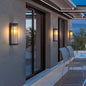 Modern Minimalist Waterproof Stainless Steel & Glass Cylinder 1-Light Wall Sconce Lamp For Outdoor Garden & Patio