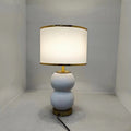 Contemporary Nordic Ceramic Metal Fabric Gourd-Shaped 1-Light Table Lamp For Bedroom & Living Room