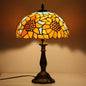 Traditional Tiffany Iron & Stained Glass Cone Table Lamp 1-Light For Bedroom And Living Room