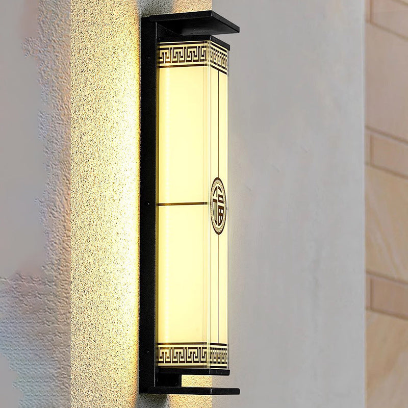 Modern Minimalist Stainless Steel & Glass Rectangular Solar & Waterproof LED Wall Sconce Lamp For Outdoor Garden & Patio