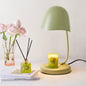 Modern Art Deco Iron Eggshell Round 1-Light Melting Wax Table Lamp For Bedroom & Living Room
