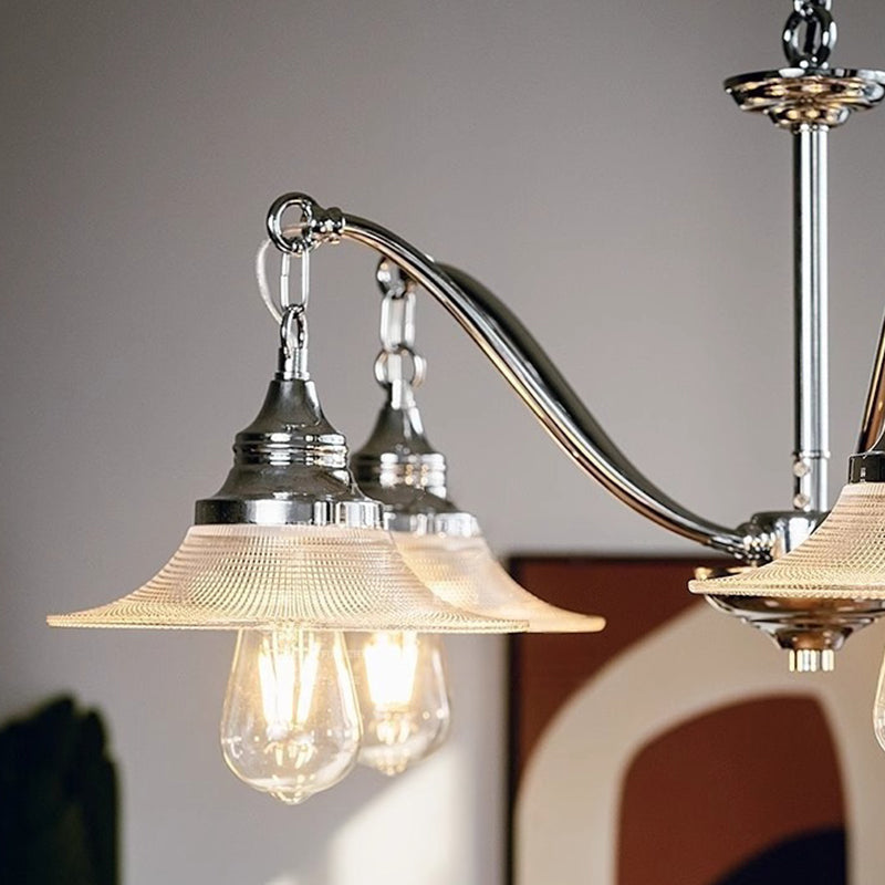 Industrial Glass Saucer 3/5-Light Chandelier
