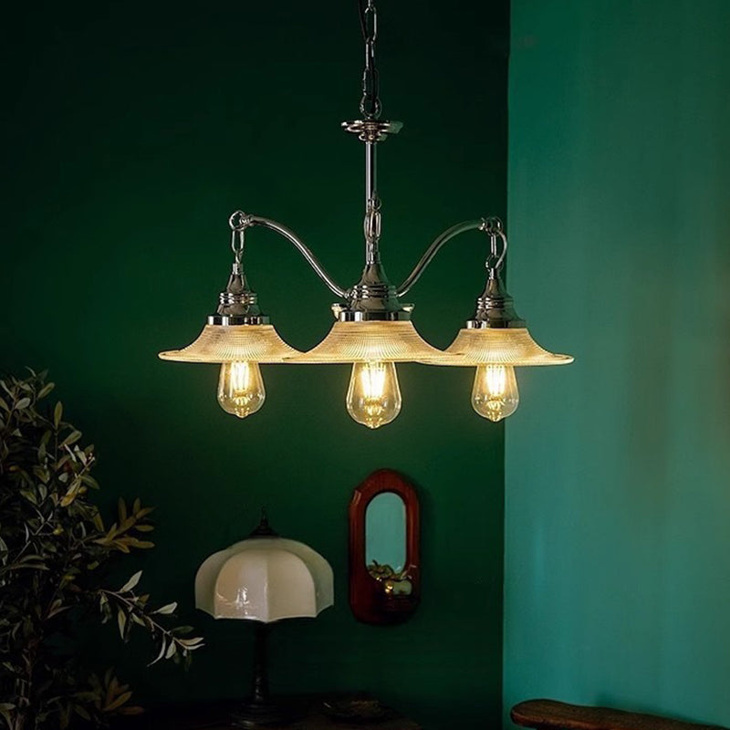 Industrial Glass Saucer 3/5-Light Chandelier