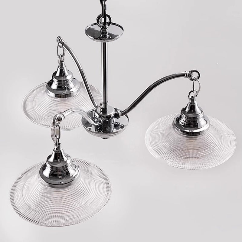 Industrial Glass Saucer 3/5-Light Chandelier