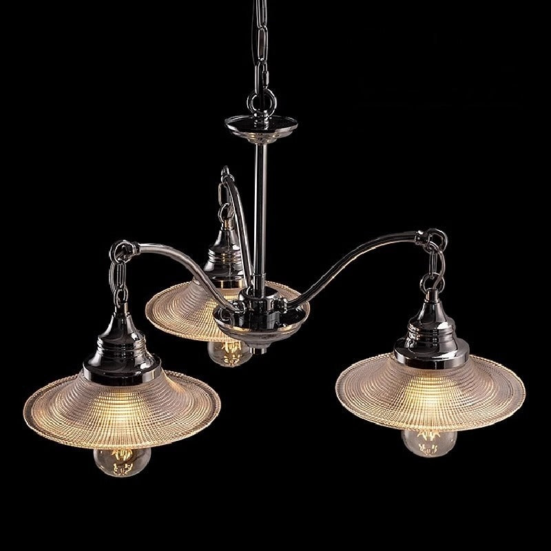 Industrial Glass Saucer 3/5-Light Chandelier